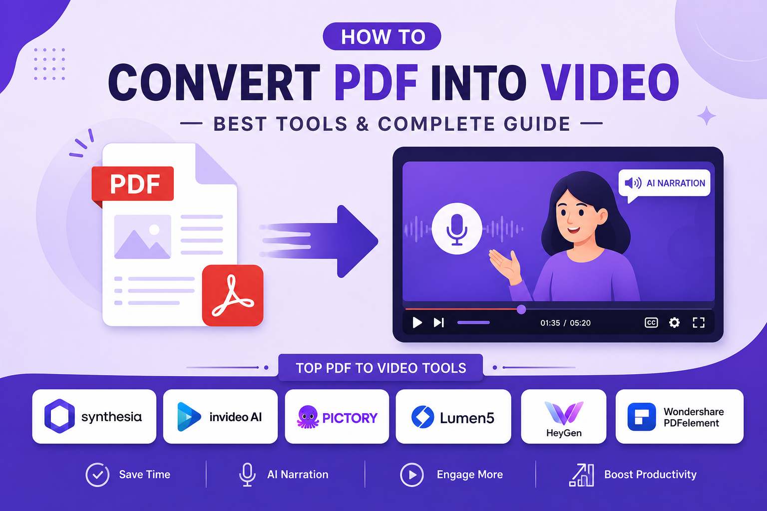 PDF document converting into narrated video using AI tools.